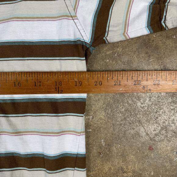 Vintage Levi’s‎ Polo Shirt Men’s Large Brown White Striped Y2K Made in Pakistan - Picture 8 of 10